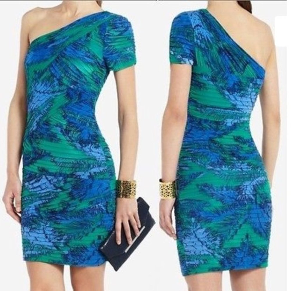 NWT – BCBG Mia Print One-Shoulder Dress – Size S - Picture 3 of 5